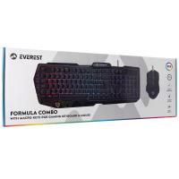 EVEREST KM-6168 FORMULA COMBO Usb 3 Makro Tuşlu RGB Aydınlatmalı Q Gaming Oyuncu Klavye Mouse Set